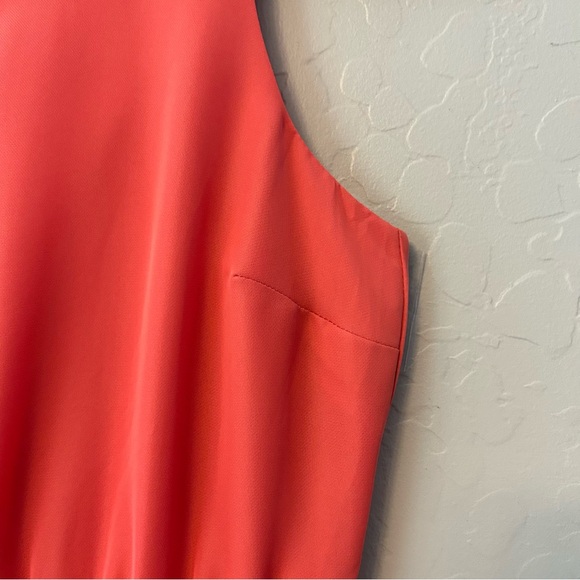 ⭐️LC Lauren Conrad salmon coral color sleeveless dress with lace collar size 0 - Picture 9 of 16